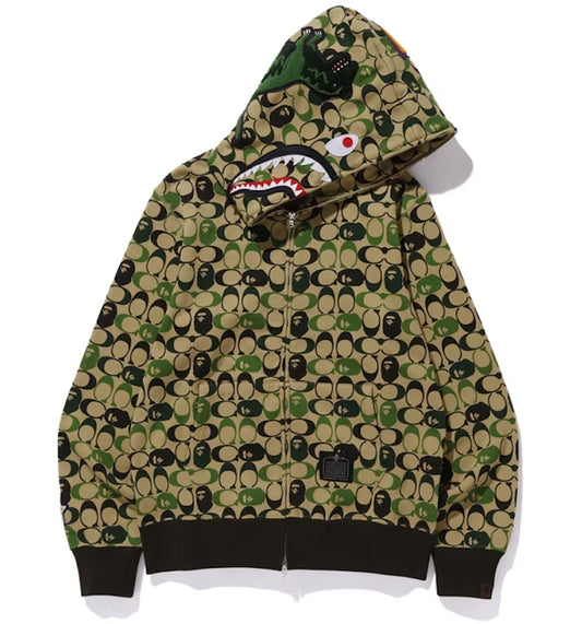 Bape X Coach Jacket BAPE X Coach Shark Full Zip Hoodie