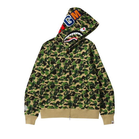 BAPE Abc Camo Shark Full Zip Hoodie - Green