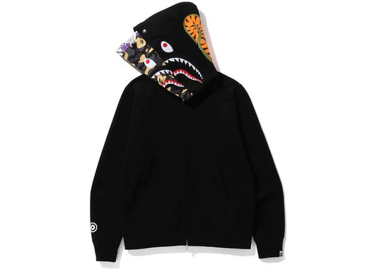 BAPE US Limited Collection Shark Full Zip Double Hoodie Black