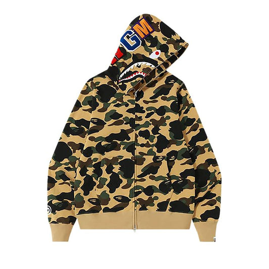 Bape 1st Camo Shark Full Zip Hoodie - Yellow