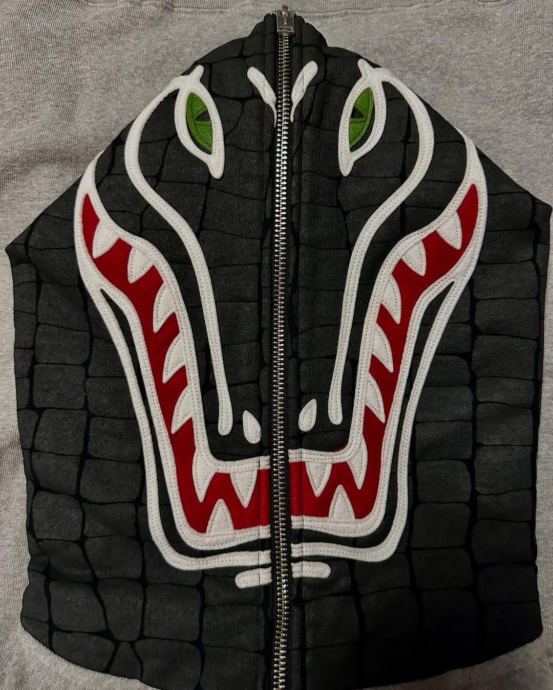 Full Zipper Hoodie BAPE x Lacoste Grey