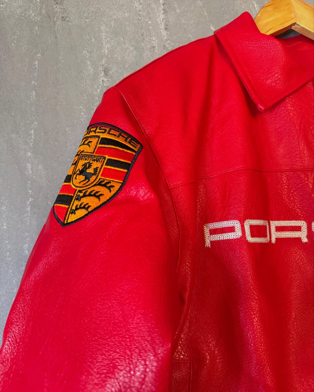 Porsche Leather Jacket in Red