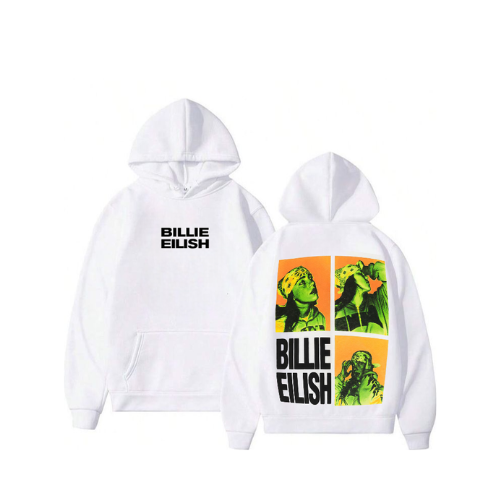 Billie Eilish Graphic Printed White Hoodie
