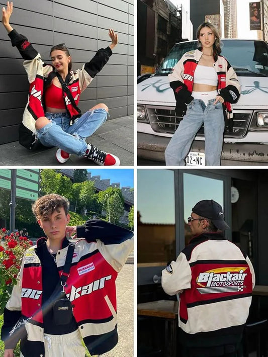 Blackair Racing Jacket in Red & White