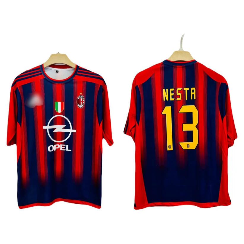 Ac Milan 2004/2005 Home Kit Nesta Five Sleeve Round nNeck P80