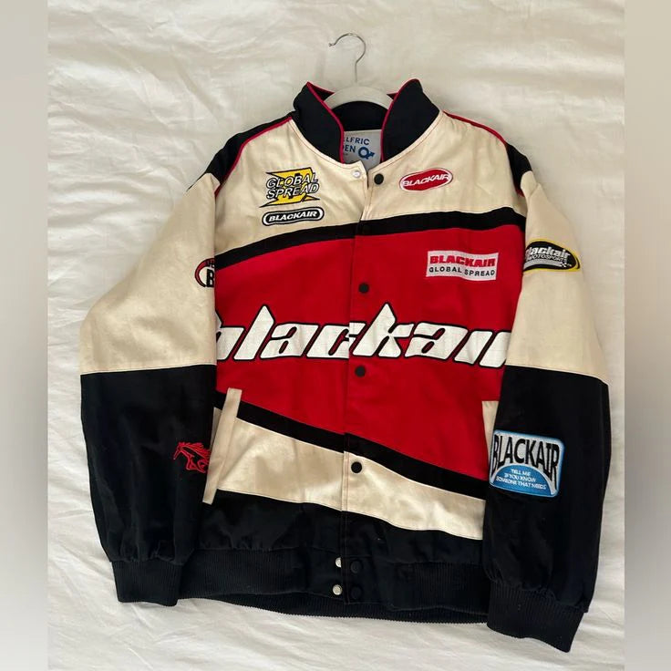 Blackair Racing Jacket in Red & White