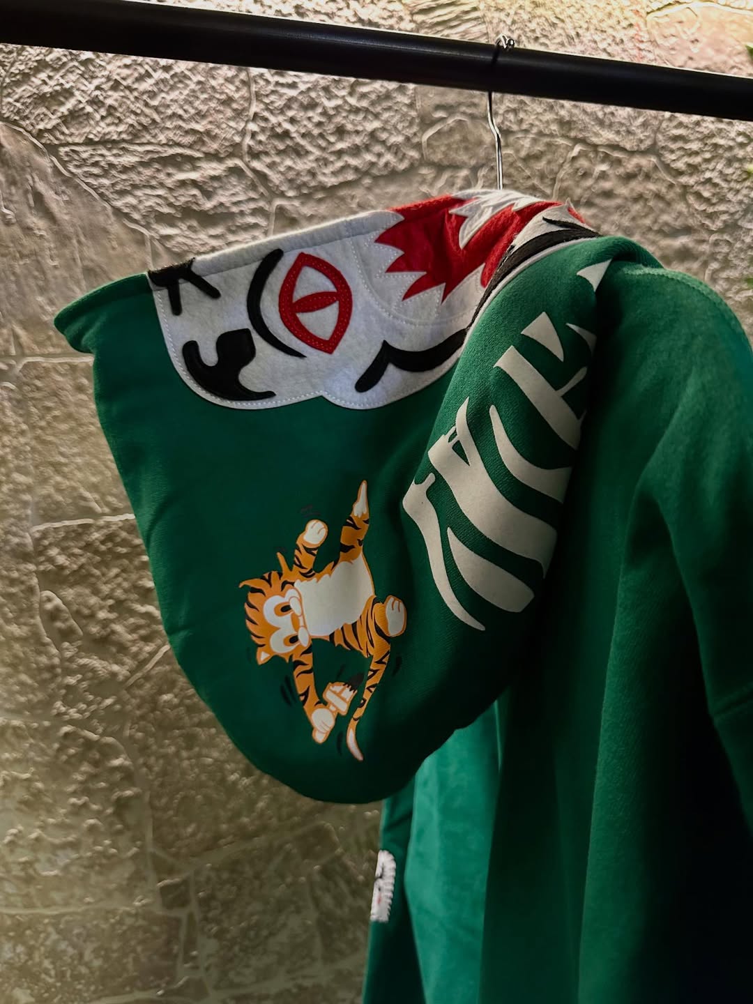 BAPE Tiger Full Zipper Hoodie Green