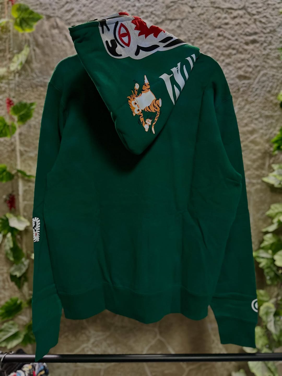 BAPE Tiger Full Zipper Hoodie Green