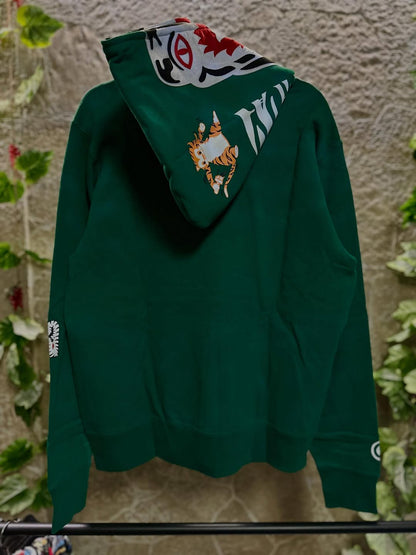 BAPE Tiger Full Zipper Hoodie Green