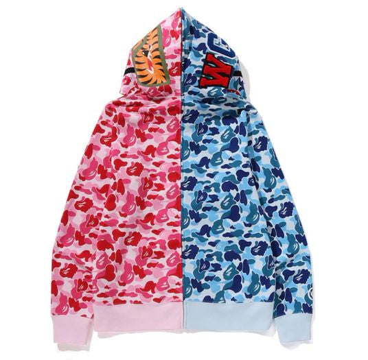 BAPE ABC Camo Separate Shark Full Zip Hoodie Blue