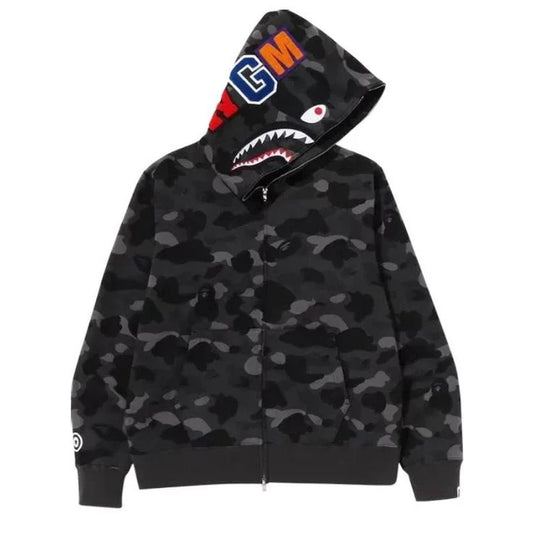 BAPE Camo Shark Gray Full Zip Hoodie