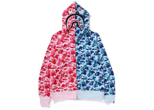 BAPE ABC Camo Separate Shark Full Zip Hoodie Blue