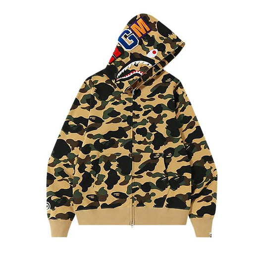Bape 1st Camo Shark Full Zip Hoodie - Yellow
