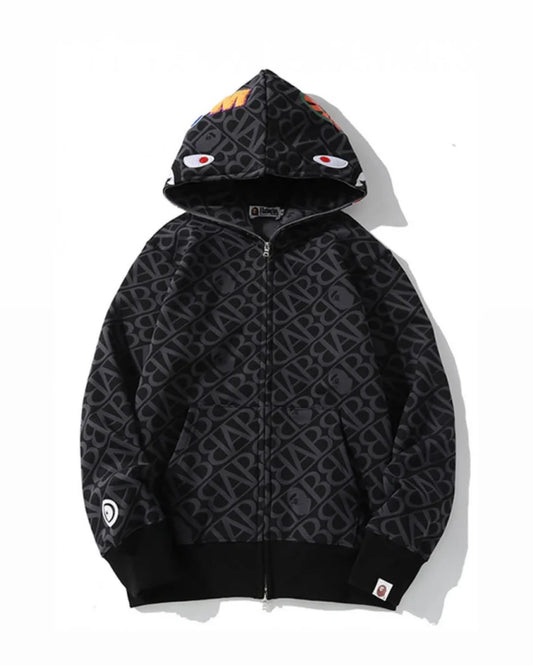 BAPE "SPORT MONOGRAM SHARK HOODIE"