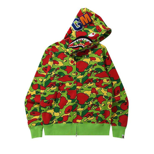 Bape Sta Camo Shark Zip Hoodie - Multicolor