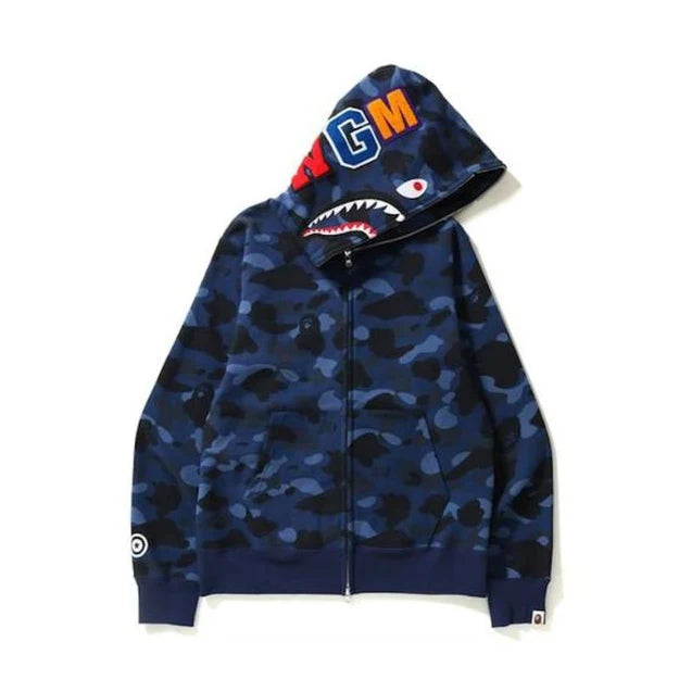 Full Zip Hoodie Bape Camo Shark Blue