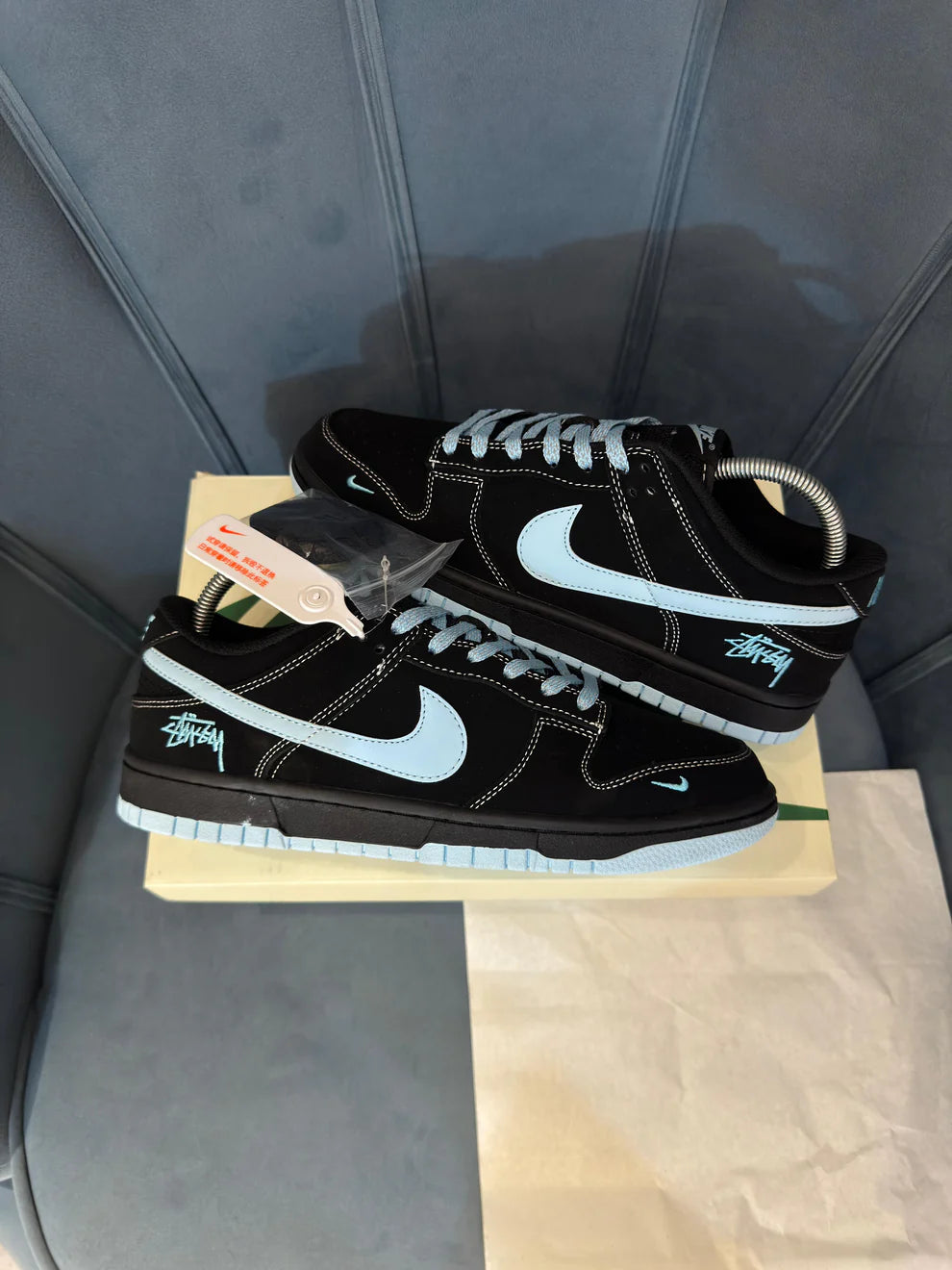 NIKE SB DUNK STUSSY BLACK WHITE 2025