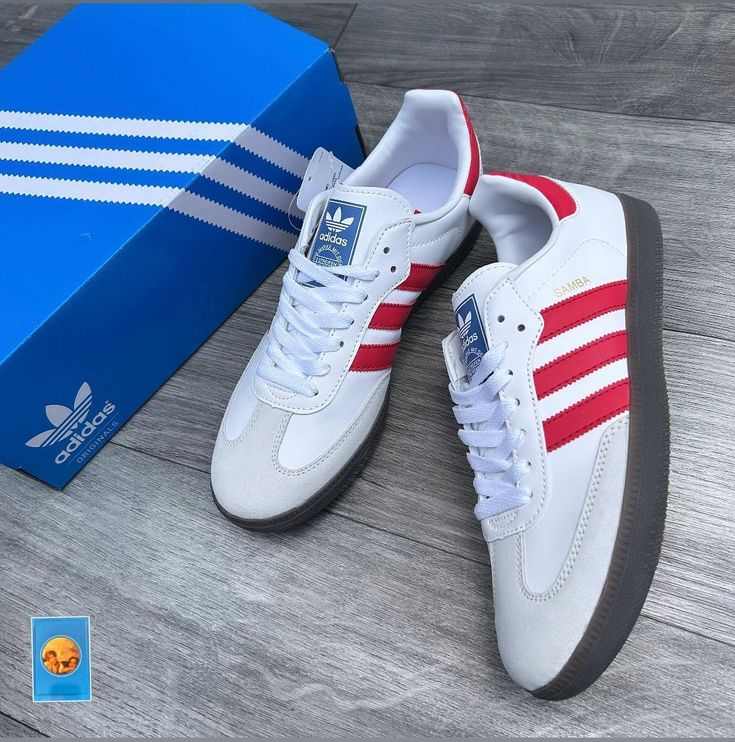 Adidas Samba White and Red