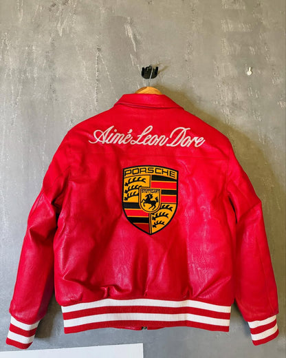 Porsche Leather Jacket in Red
