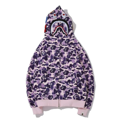 BAPE Shark Hoodie Full Zip Up Hoodie Pink Blue
