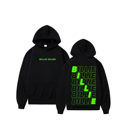 Billie Eilish Green Printed Hoodie