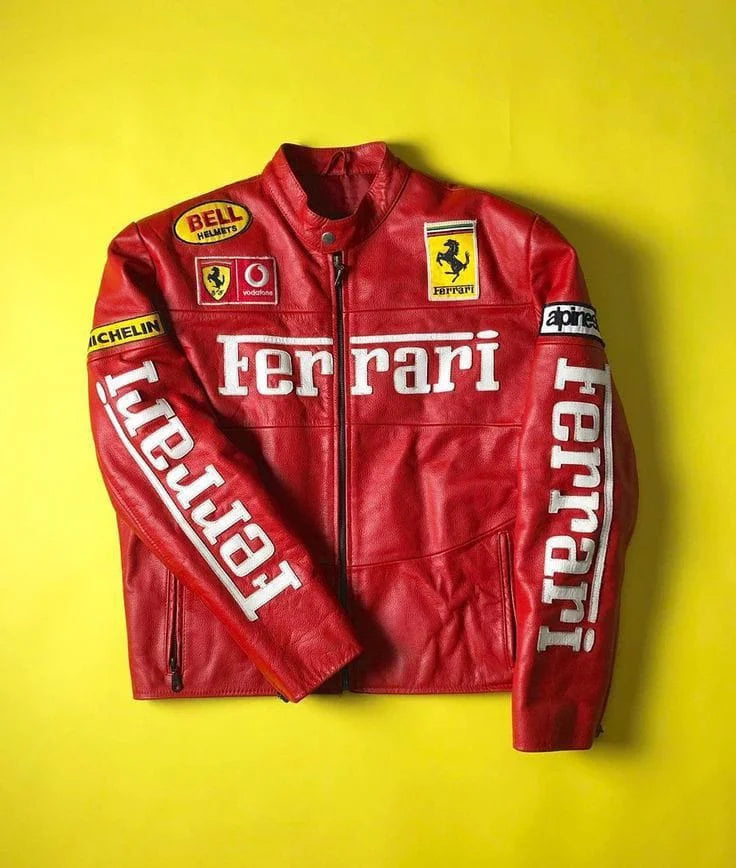 Ferrari Leather Racing Jacket Red