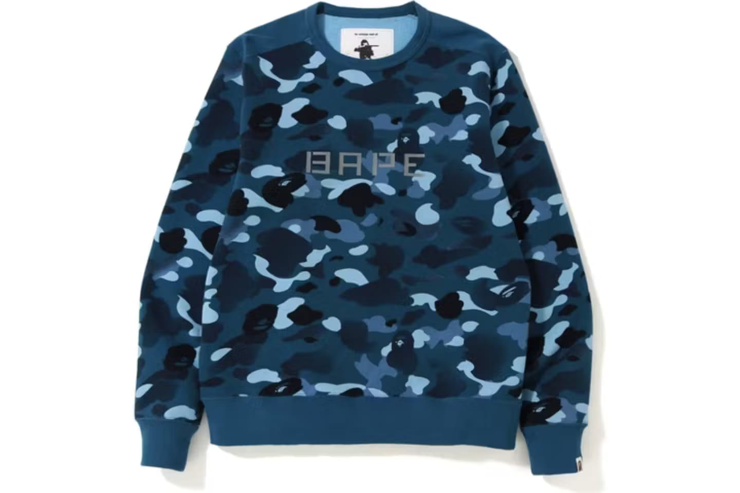 BAPE Gradation Camo Wide Crewneck Blue