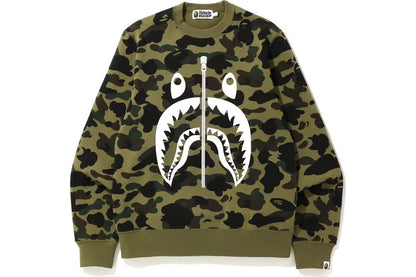 BAPE 1st Camo White Shark Crewneck