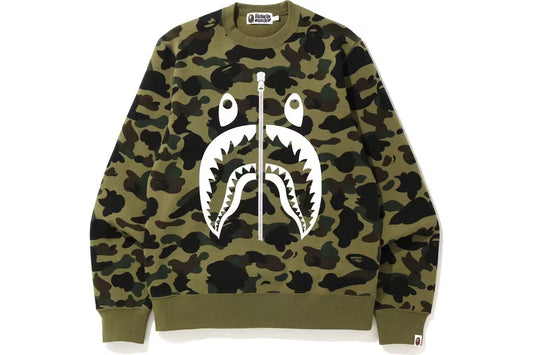 BAPE 1st Camo White Shark Crewneck