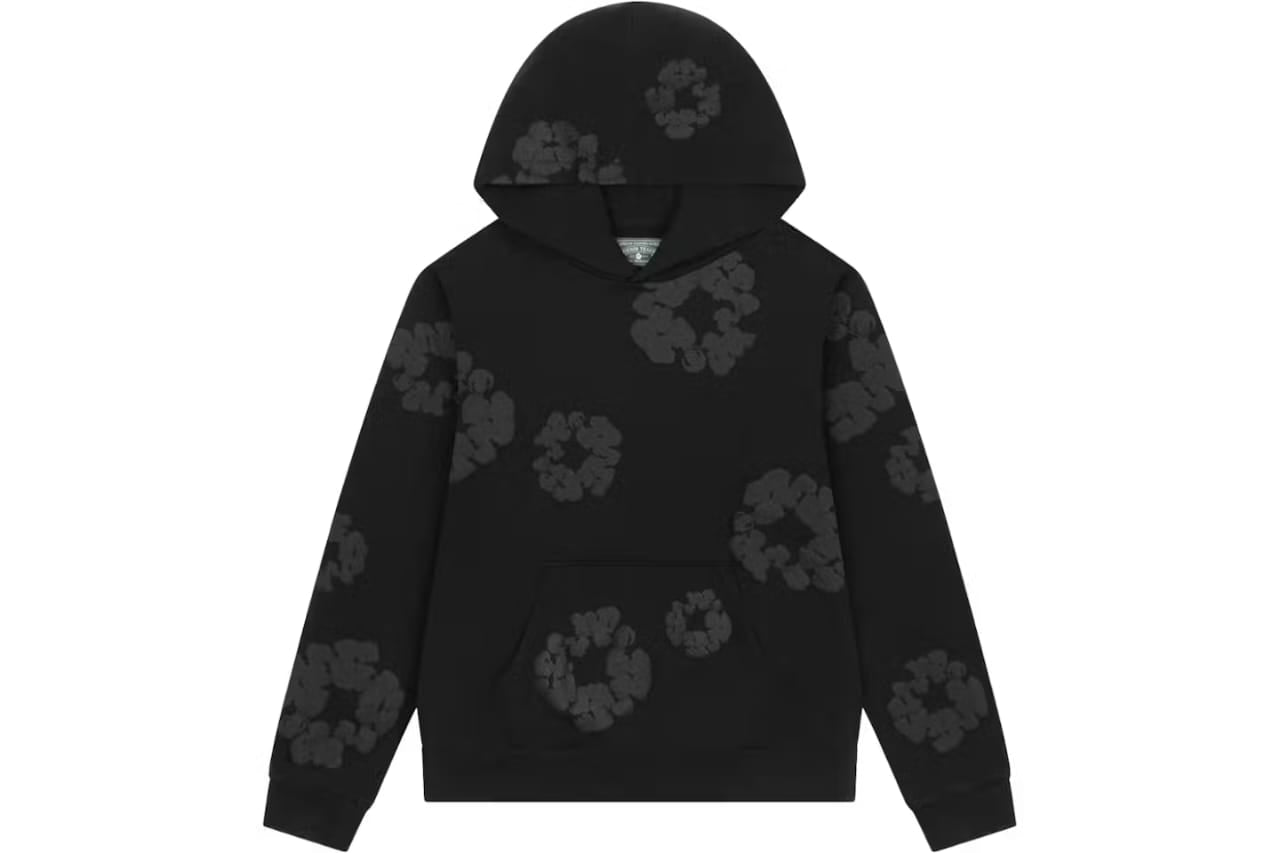 Denim Tears Mono Wreath Hoodie Black