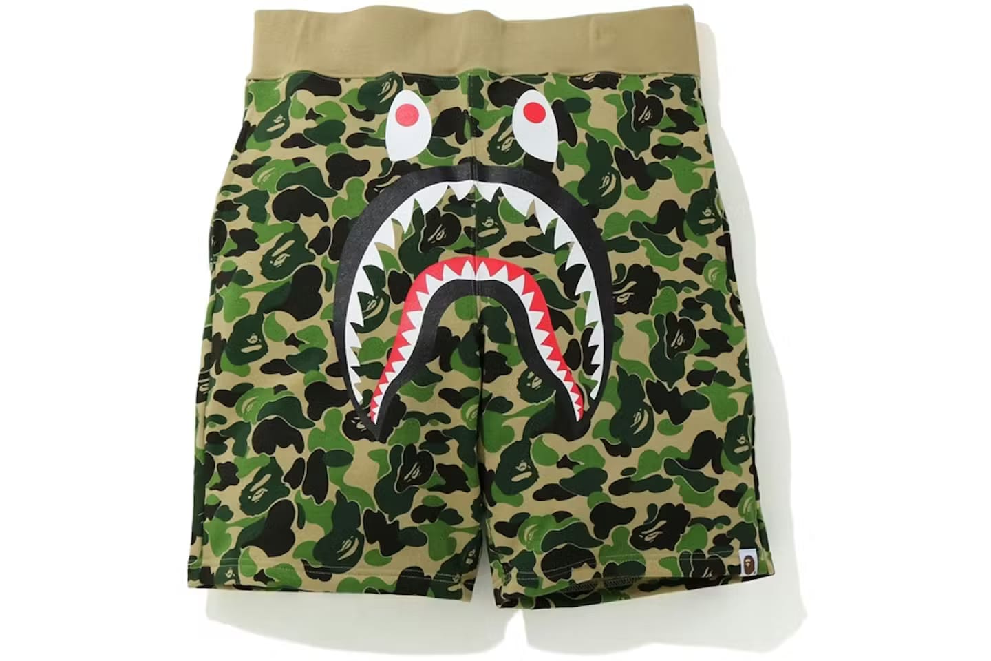 BAPE ABC Camo Shark Sweat Shorts Green