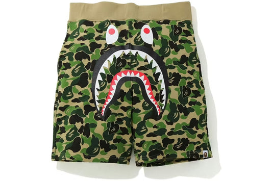 BAPE ABC Camo Shark Sweat Shorts Green