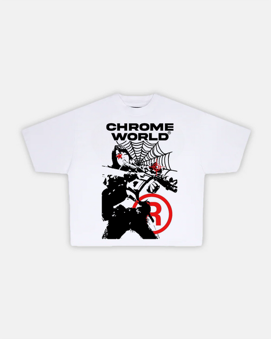Chrome World Printed White T-Shirt