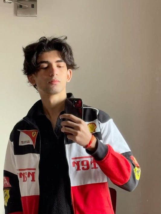 Ferrari Racing Fleece Jacket in Tri-Colour