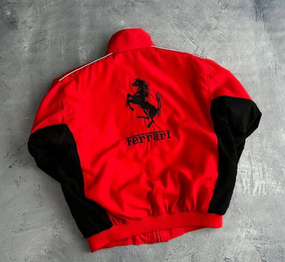 Vintage Ferrari F1 Racing Jacket: Embroidered Team Motorsport Apparel