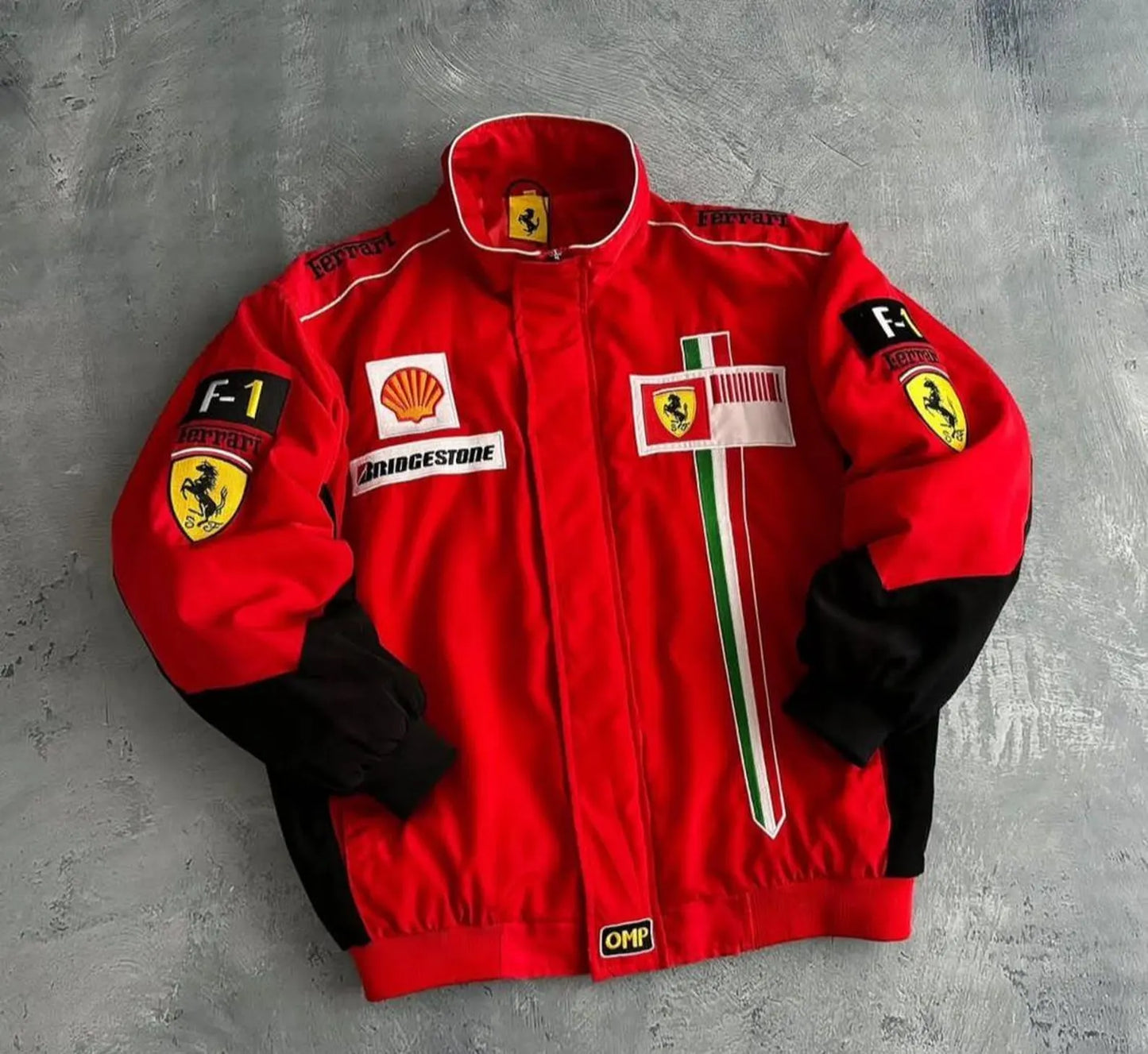 Vintage Ferrari F1 Racing Jacket: Embroidered Team Motorsport Apparel