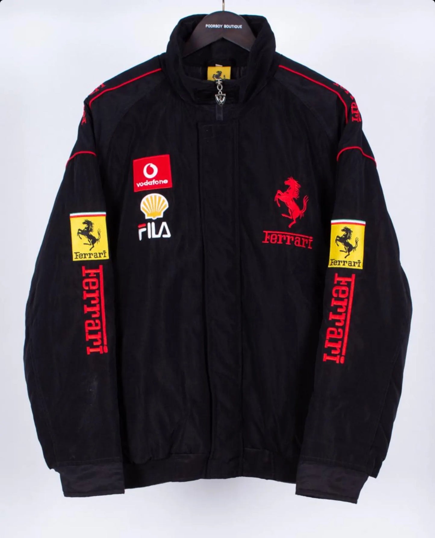 Vintage Ferrari F1 Racing Jacket: Embroidered Team Apparel
