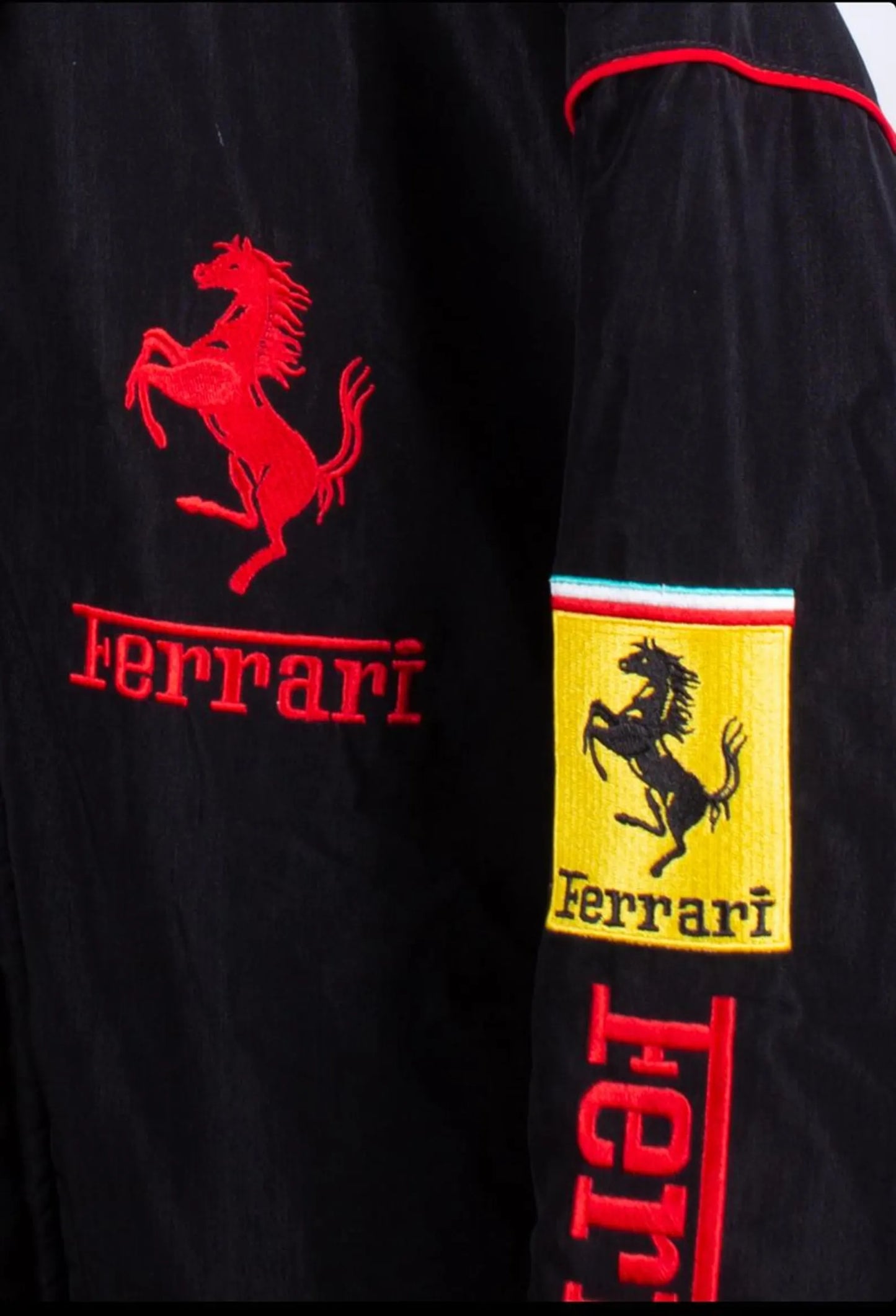 Vintage Ferrari F1 Racing Jacket: Embroidered Team Apparel