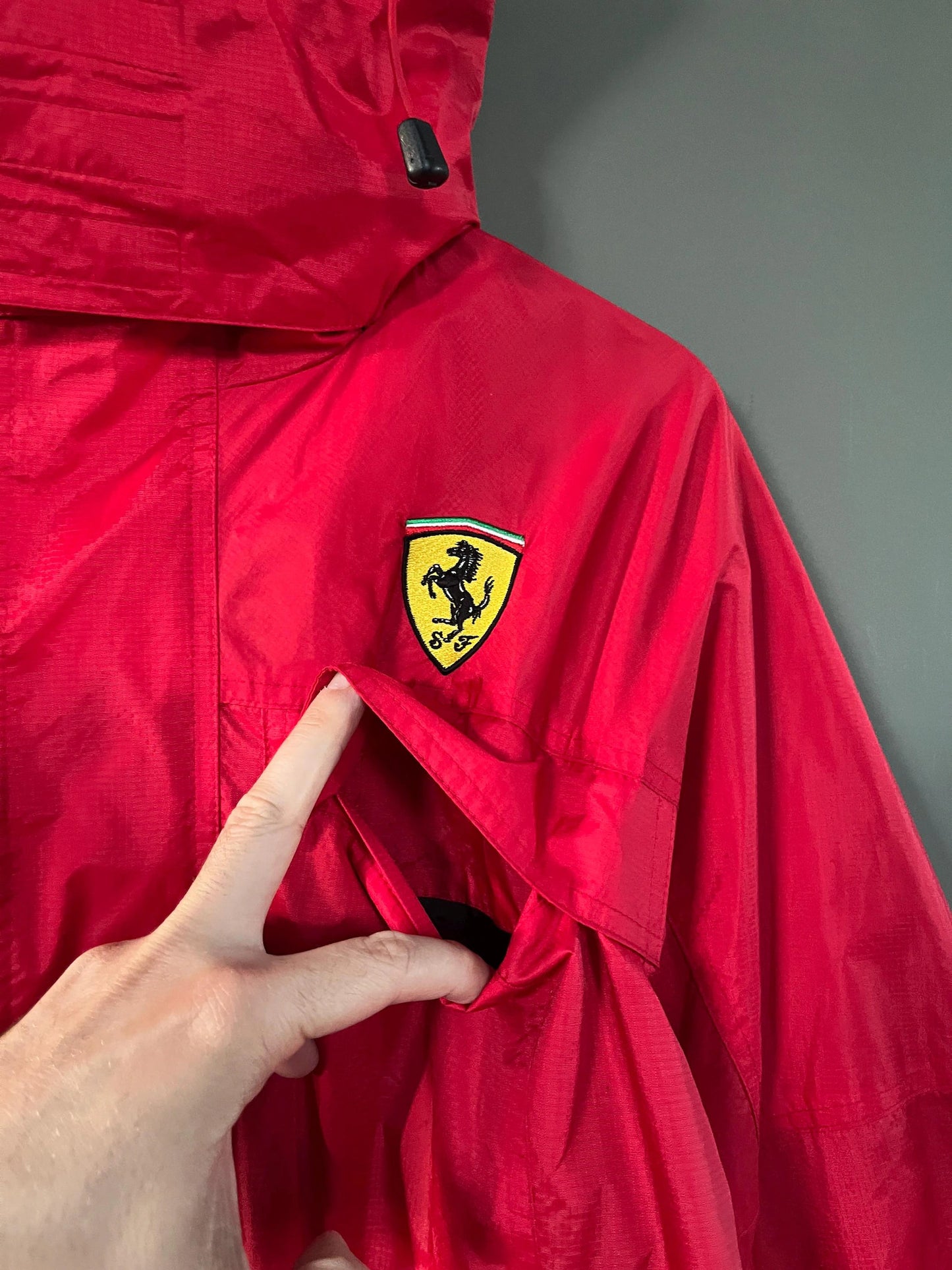 Ferrari Red Parka Windbreaker Jacket F1