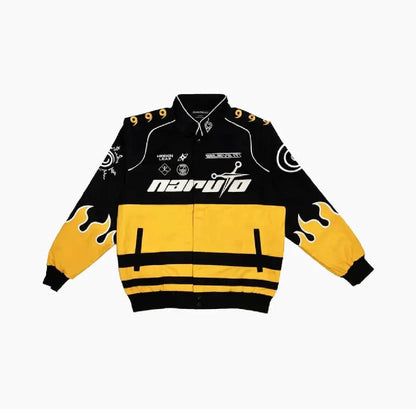 Naruto Uzumaki Flame Bomber Jacket – Vintage Anime Streetwear