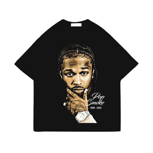 Pop Smoke Black Printed T-Shirt